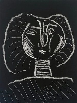 Pablo Picasso - Tete De Femme Fond Noir