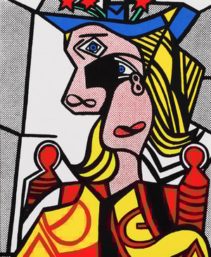 Richard Pettibone - Roy Lichtenstein, Woman with Flowered Hat, 1963