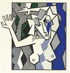 Roy Lichtenstein - Nude In the Woods (C. 174), from Expressionist Woodcut Series