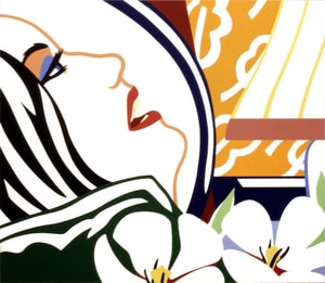 Tom Wesselmann - Bedroom Face With Orange Wallpaper