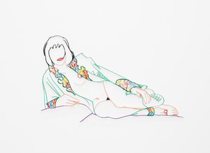Tom Wesselmann - Monica Lying On One Elbow With Robe