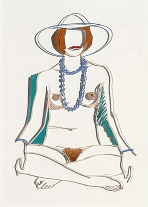 Tom Wesselmann - Monica Sitting Cross Legged With Beads