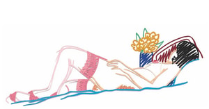 Tom Wesselmann - Nude With Bouquet and Stocking Variation #7