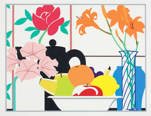 Tom Wesselmann - Still Life of Petunias, Lilies and Fruit