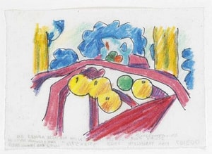 Tom Wesselmann - Sunset Nude with Matisse Apples on Pink Tablecloth (Study)