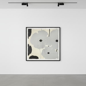 Donald Sultan - Silver and Black Poppies