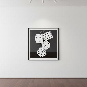 Donald Sultan - White Fuzzy Dice, Nov 9