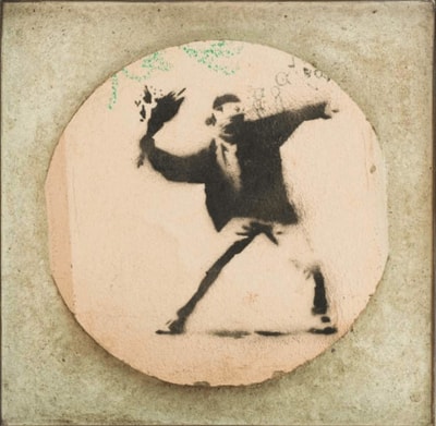 Banksy - Flower Thrower Wall, 2008