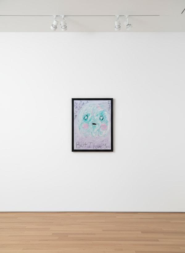 Adam Handler - But I Love You Ghost, 2021, Oil stick and pencil on heavy weight paper
Framed in a white 1 in. frame, ¾ in ...