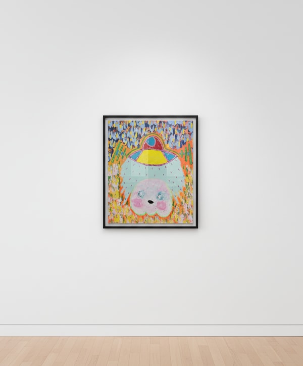 Adam Handler - Ghost Abduction in 1987, 2023, Oil stick, acrylic and pencil on canvas