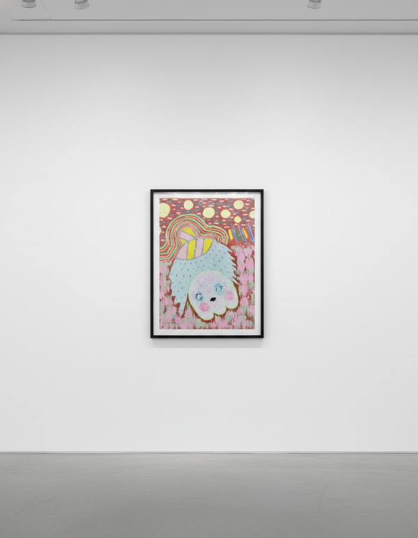 Adam Handler - Ghost Abduction in Bizarro World, 2023, Oil stick, acrylic and pencil on canvas