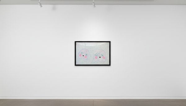 Adam Handler - Lost Blue Ghost Buddies, 2023, Oil stick on linen