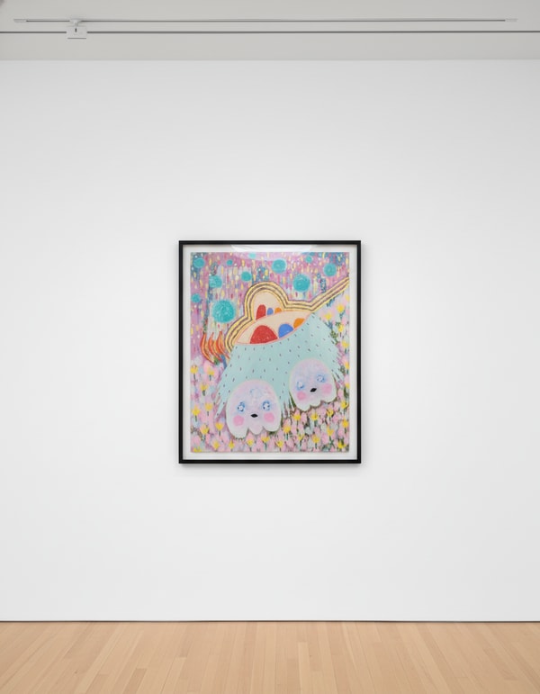 Adam Handler - Lost In A Space Garden Abduction, 2022, Oil stick, acrylic and pencil on canvas