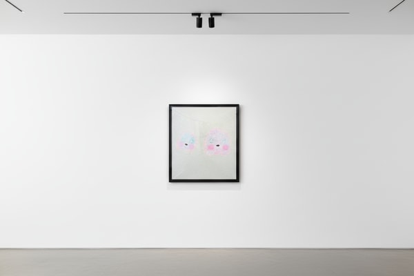 Adam Handler - Pale Celery Ghost Buddies, 2023, Oil stick on linen