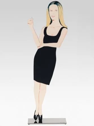 Alex Katz - Black Dress 6 (Yvonne), 2018, Cutout from shaped shaped powder-coated aluminum, printed on each side with UV c...