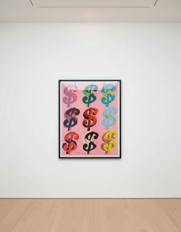 Andy Warhol - $ (9) (Pink) F.S. II 285-286, 1982, Screen print on Lenox Museum Board