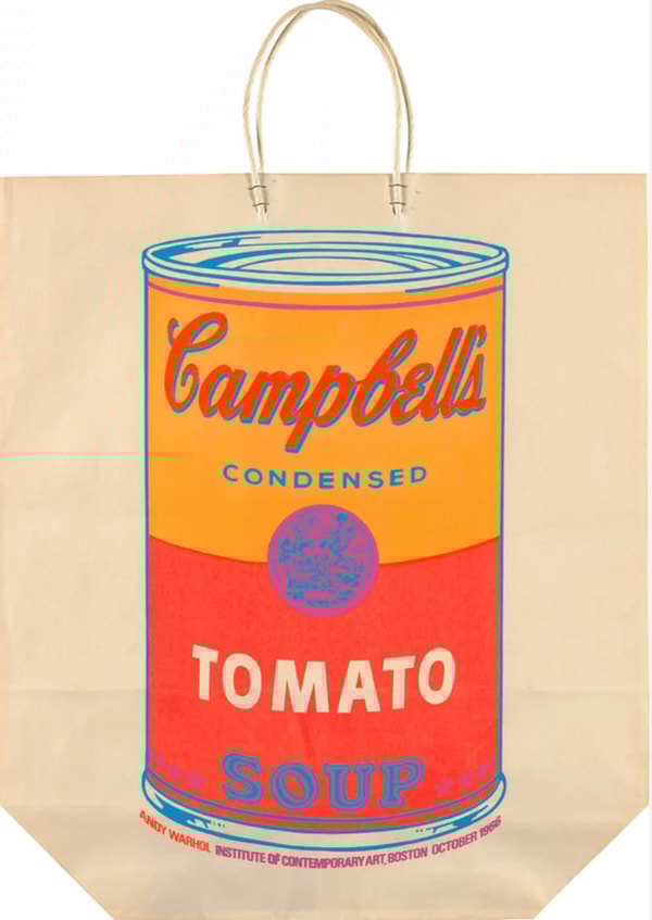 Andy Warhol - Campbell's Soup Can (Tomato)  F.S. II 4A, 1966, Screen print on shopping bag