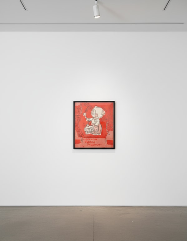 Andy Warhol - Clockwork Panda Drummer  Red from Toy Paintings, 1983, Acrylic and silkscreen Ink on Canvas