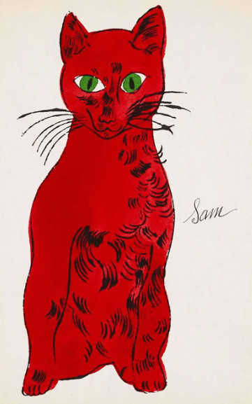 Andy Warhol - F.S. IV 53A, from 25 Cats Named Sam, ca . 1954, Offset lithograph