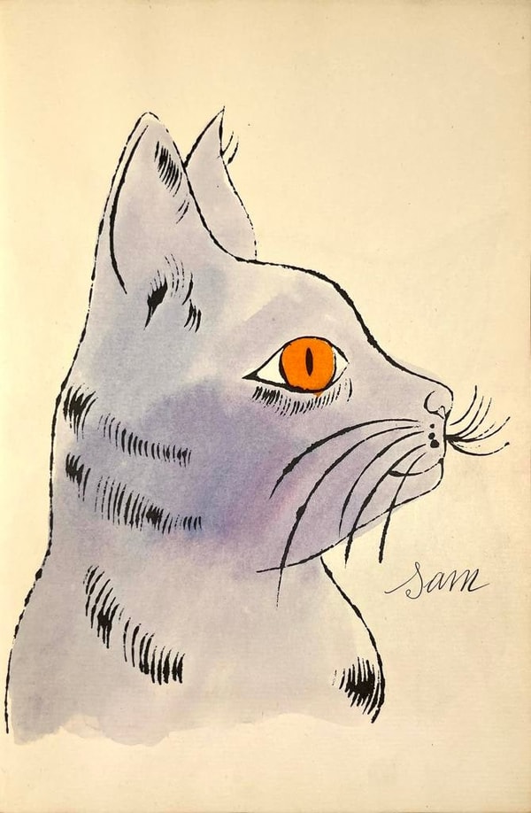 Andy Warhol - F.S. IV 57A, from 25 Cats Named Sam, ca . 1954, Offset lithograph