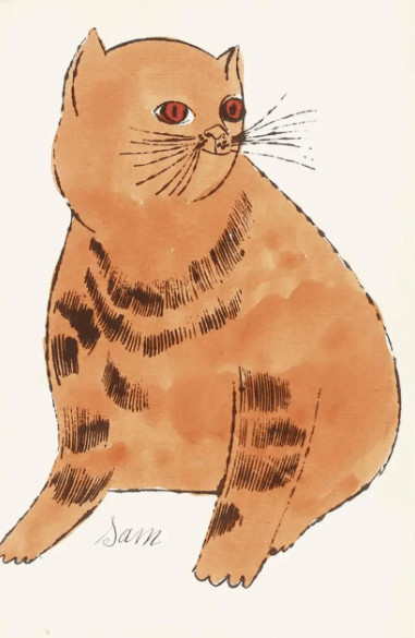 Andy Warhol - F.S. IV 61A, from 25 Cats Named Sam, ca . 1954, Offset lithograph