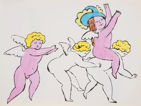 Andy Warhol - F.S. IV100A In The Bottom Of My Garden, 1956, Offset color lithograph heightened with watercolor