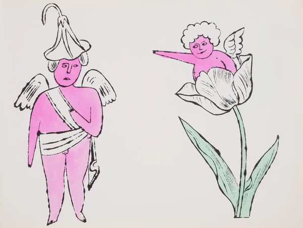 Andy Warhol - F.S. IV101A In The Bottom Of My Garden, 1956, Offset color lithograph heightened with watercolor