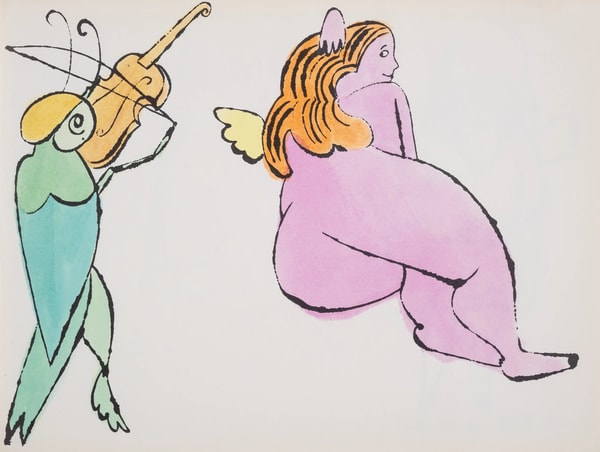 Andy Warhol - F.S. IV103A In The Bottom Of My Garden, 1956, Offset color lithograph heightened with watercolor