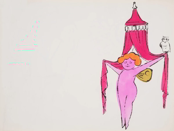 Andy Warhol - F.S. IV86A In The Bottom Of My Garden, 1956, Offset color lithograph heightened with watercolor