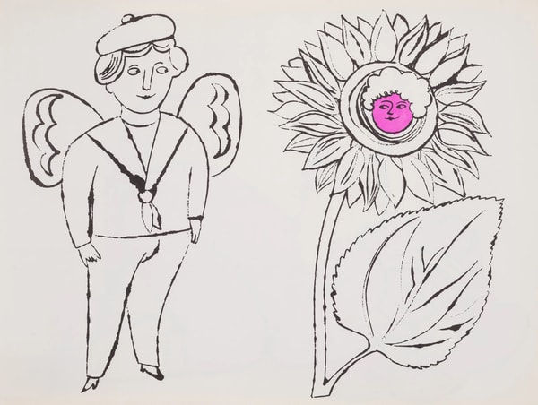 Andy Warhol - F.S. IV87A In The Bottom Of My Garden, 1956, Offset color lithograph heightened with watercolor