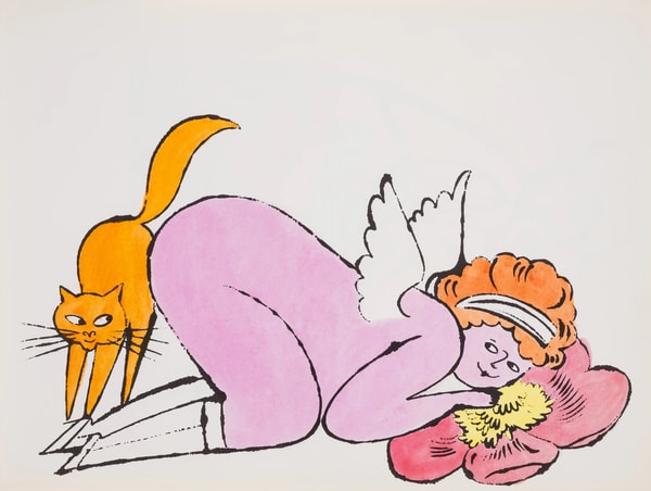 Andy Warhol - F.S. IV88A In The Bottom Of My Garden, 1956, Offset color lithograph heightened with watercolor