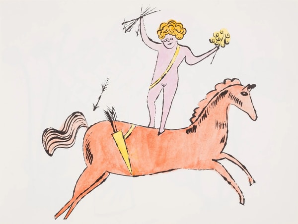 Andy Warhol - F.S. IV91A In The Bottom Of My Garden, 1956, Offset color lithograph heightened with watercolor