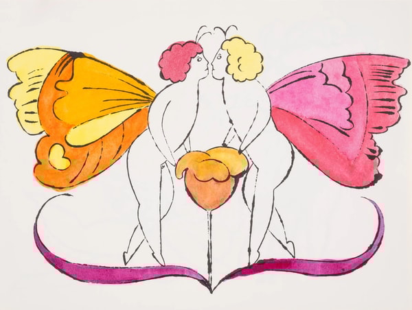 Andy Warhol - F.S. IV92A In The Bottom Of My Garden, 1956, Offset color lithograph heightened with watercolor