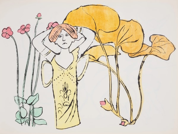 Andy Warhol - F.S. IV93A In The Bottom Of My Garden, 1956, Offset color lithograph heightened with watercolor