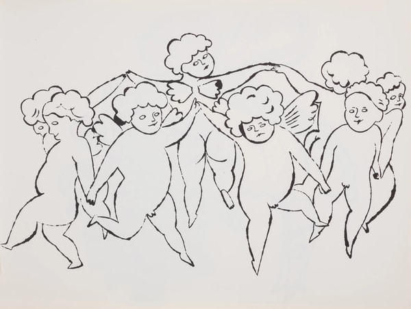 Andy Warhol - F.S. IV97A In The Bottom Of My Garden, 1956, Offset color lithograph heightened with watercolor