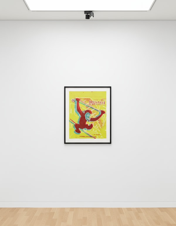 Andy Warhol - Monkey from Toy Paintings, 1983, Acrylic and silkscreen on canvas