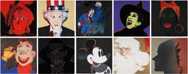 Andy Warhol - Myths F.S. II 258-267, 1981, The complete set of ten screen prints, nine with diamond dust, on Lenox Museum ...