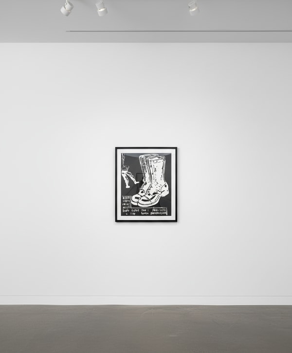 Andy Warhol - Paratrooper Boots Negative, 1985-86, Acrylic on canvas
