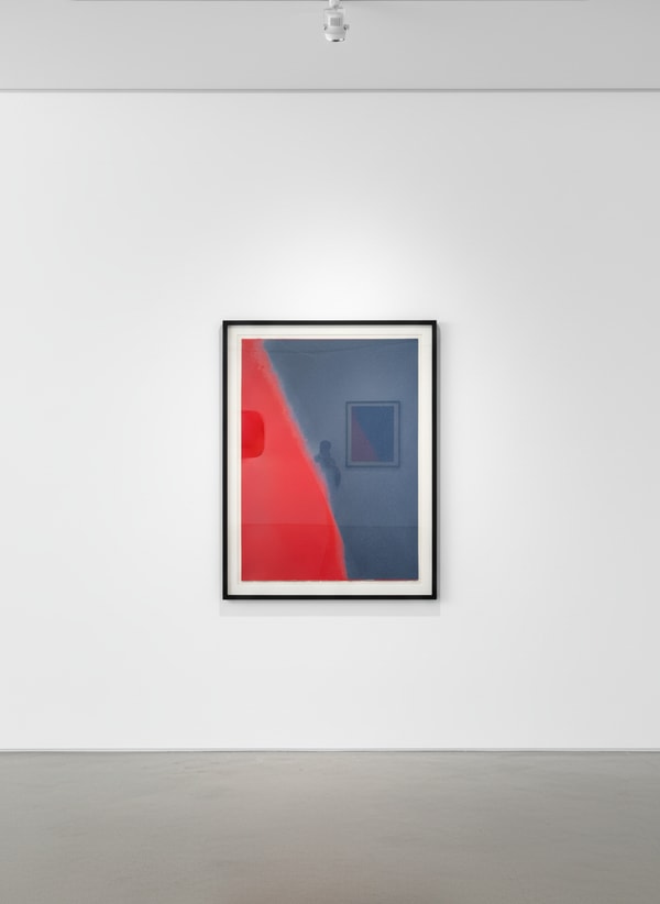 Andy Warhol - Shadows V (Red and Blue) `, 1979, Portfolio of two unique screen prints with diamond dust on Arches 88 paper