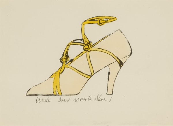 Andy Warhol - Uncle Sam Wants Shoe F.S. IV 69A, from A La Recherche Du Shoe Perdu, 1955, Offset lithographs on paper with ...