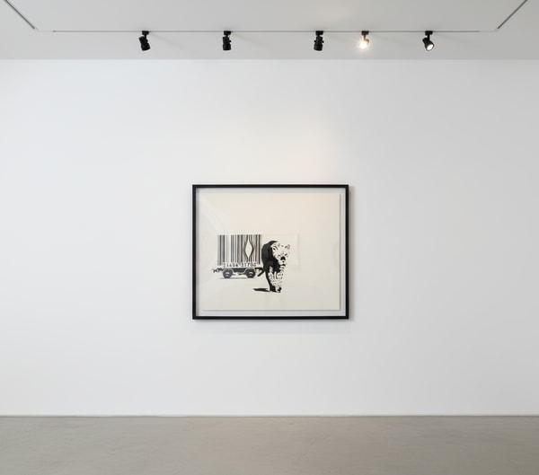 Banksy - Barcode Leopard, 2002, Spray paint and emulsion on canvas