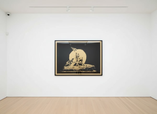 Banksy - Flag (Gold) (Signed), 2006, Screen print