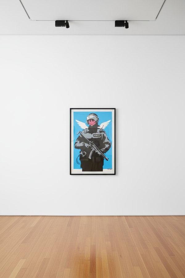 Banksy - Flying Copper (Pink Face) (Signed), 2004, Screen print