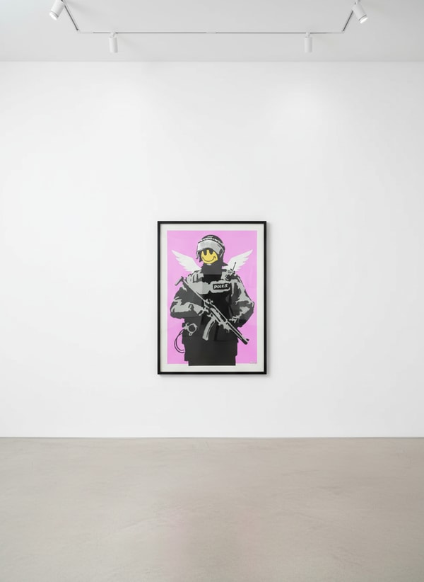 Banksy - Flying Copper Pink (Signed), 2004, Screen print