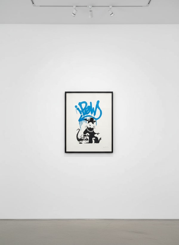 Banksy - Gangsta Rat (Blue) (Signed), 2004, Screen print