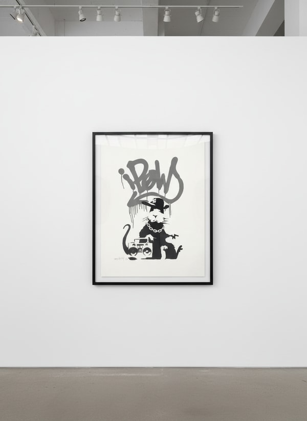 Banksy - Gangsta Rat (Grey) (Signed), 2004, Screen print