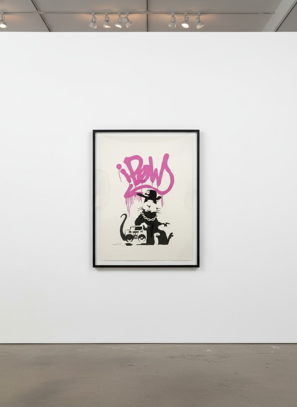 Banksy - Gangsta Rat (Pink) (Signed), 2004, Screen print