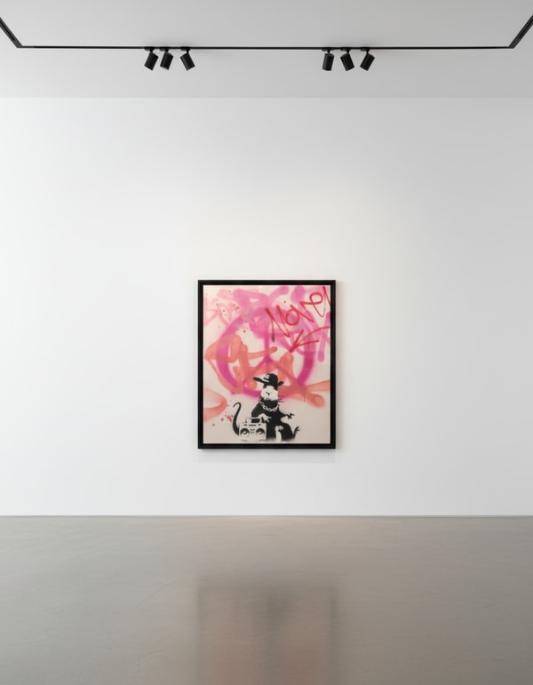 Banksy - Gangsta Rat, 2006, Spray paint and emulsion on canvas