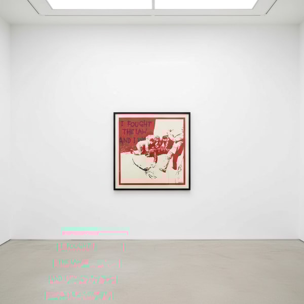 Banksy - I Fought The Law (AP Red) (Signed), 2004, Screen print