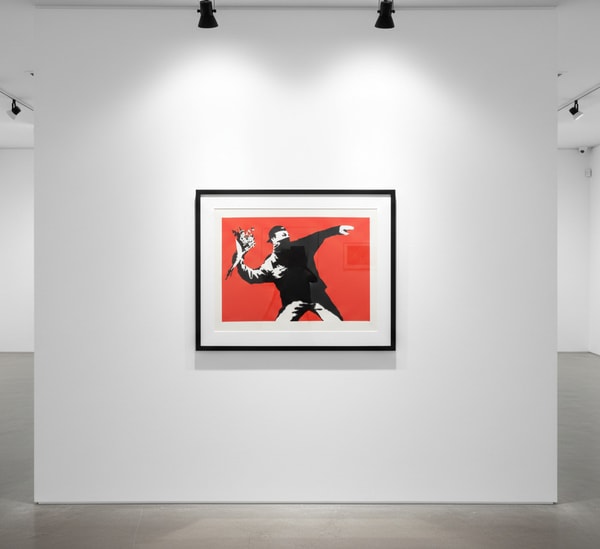 Banksy - Love is in the Air, Flower Thrower Unsigned, 2003, Screen print